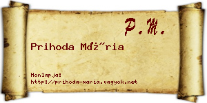 Prihoda Mária névjegykártya